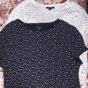 two american eagle floral shirts
